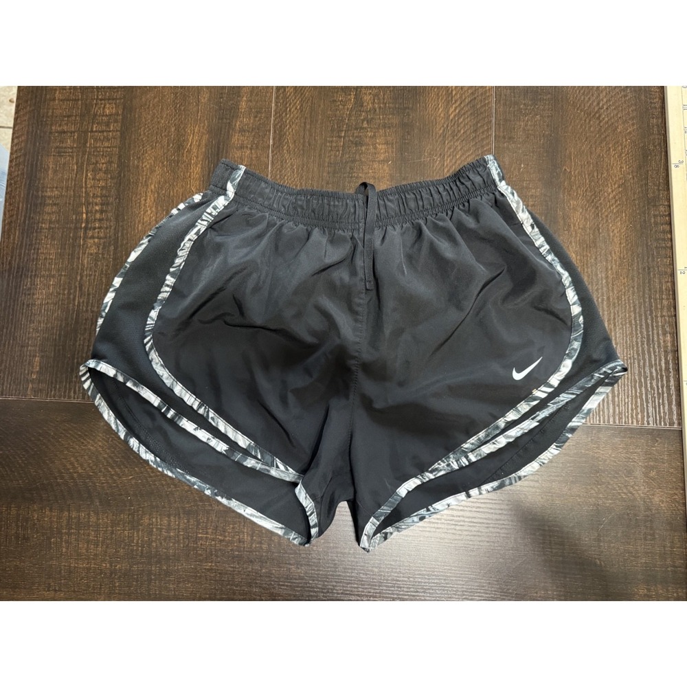 Nike Dri Fit Tempo Running Shorts Womens Medium Black Marble Trim 831558-005